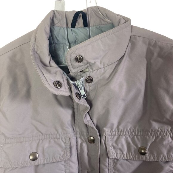 Vintage Eddie Bauer Goose Down Puffer Vest Womens Small Gray Utility Snap Zip - Picture 3 of 14